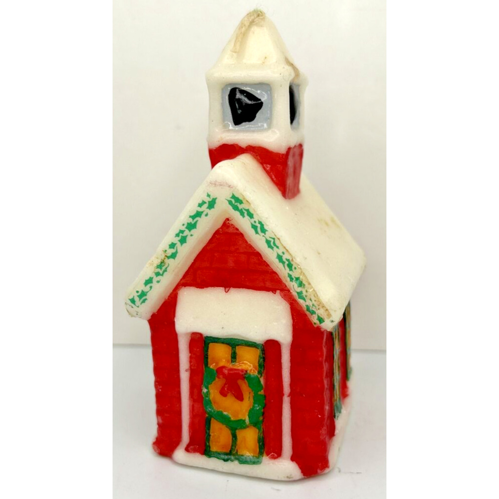 Vintage Christmasville Schoolhouse‎ Candle 5" SKU H593